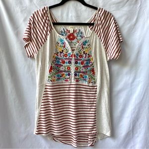 Anthropologie TINY Floral Embroidered Top